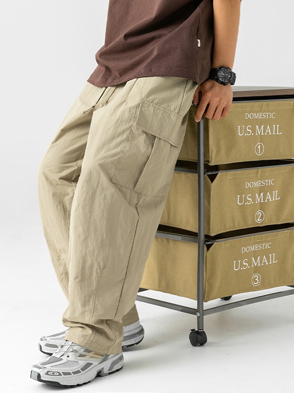 Pantalones cargo casuales de corte holgado para hombre-2