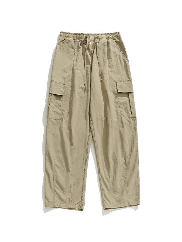 Pantalones cargo casuales de corte holgado para hombre-4