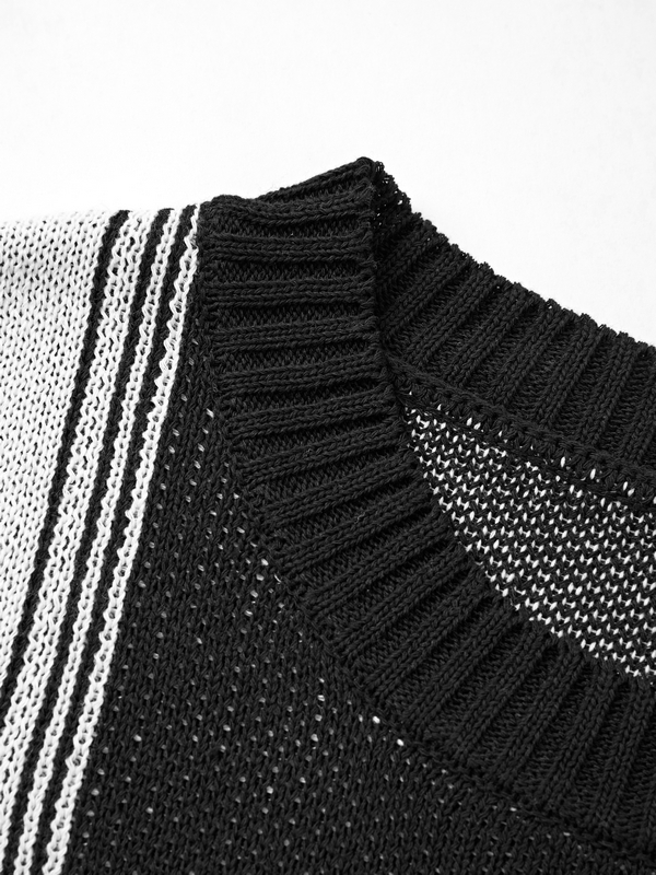 Suéter de cuello redondo con bloques de color para hombre-3