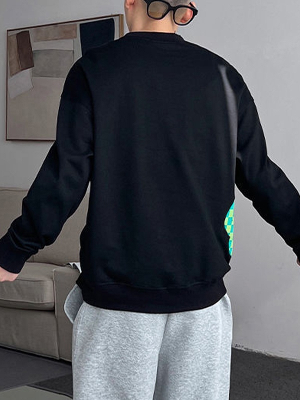 Sudadera de hombre con estampado de osos a cuadros-1