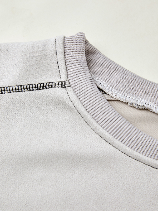Camiseta de manga larga con empalme y detalle de puntada desgastada para hombre-2