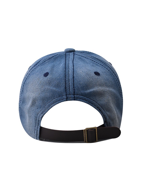 Gorra de béisbol de mezclilla con bordado de letras lavadas-3