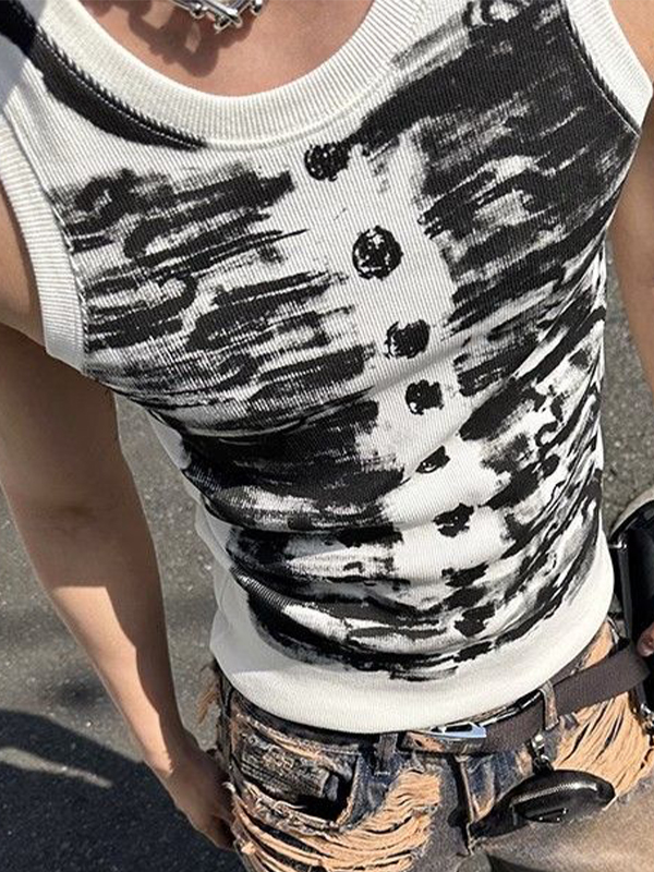 Chaleco con estampado irregular para hombre-4