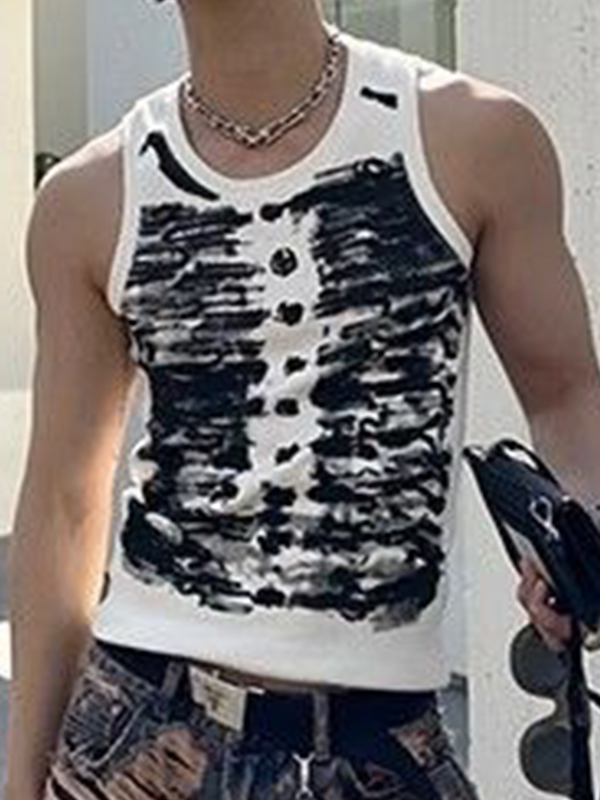 Chaleco con estampado irregular para hombre-3