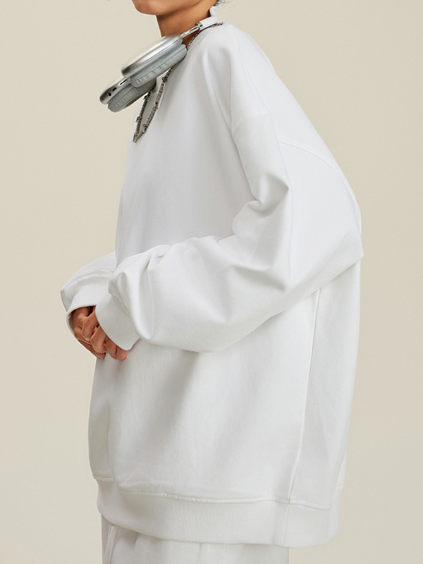 Sudadera con cuello redondo y color liso para hombre-1