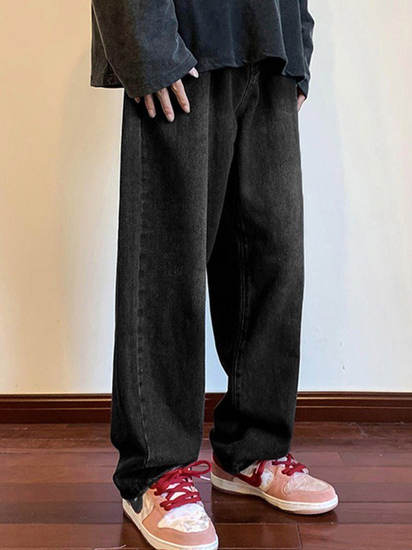 Vaqueros ajustados desteñidos con lavado vintage para hombre-2