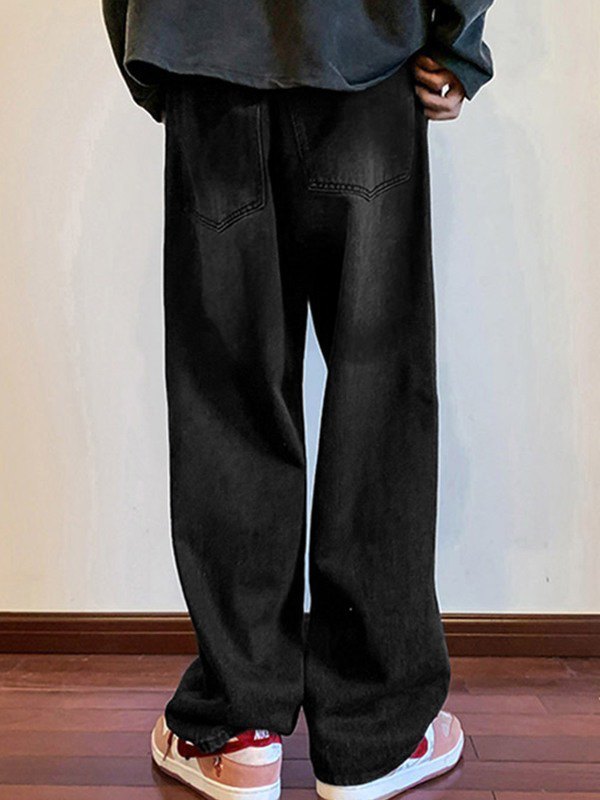 Vaqueros ajustados desteñidos con lavado vintage para hombre-1