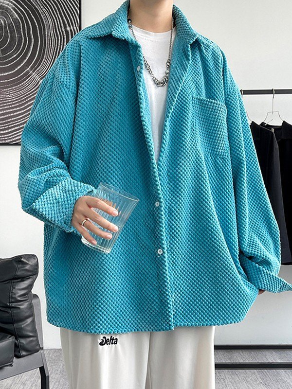 Chaqueta camisera de pana de manga larga para hombre-1