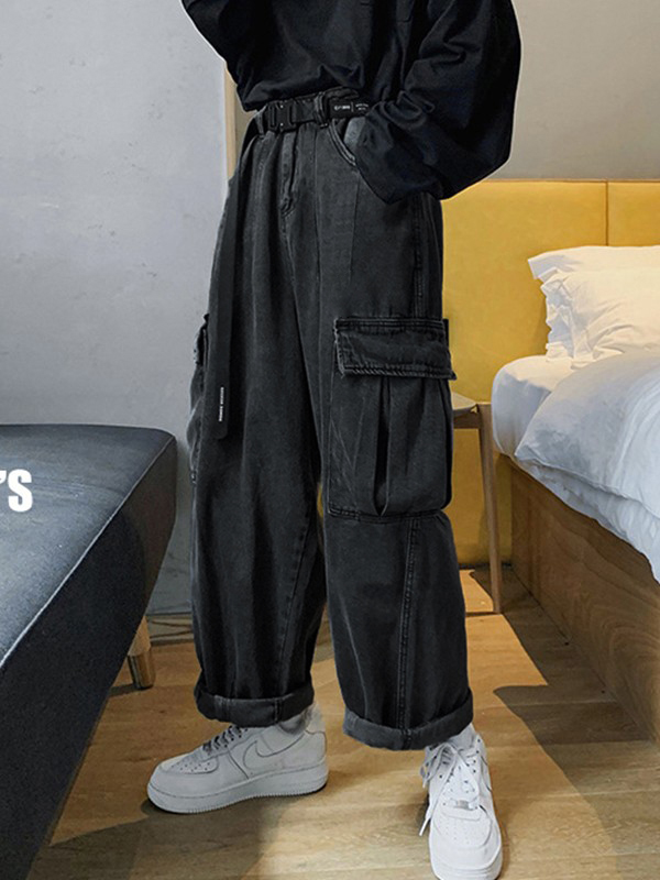 Vaqueros cargo de pierna recta para hombre-2