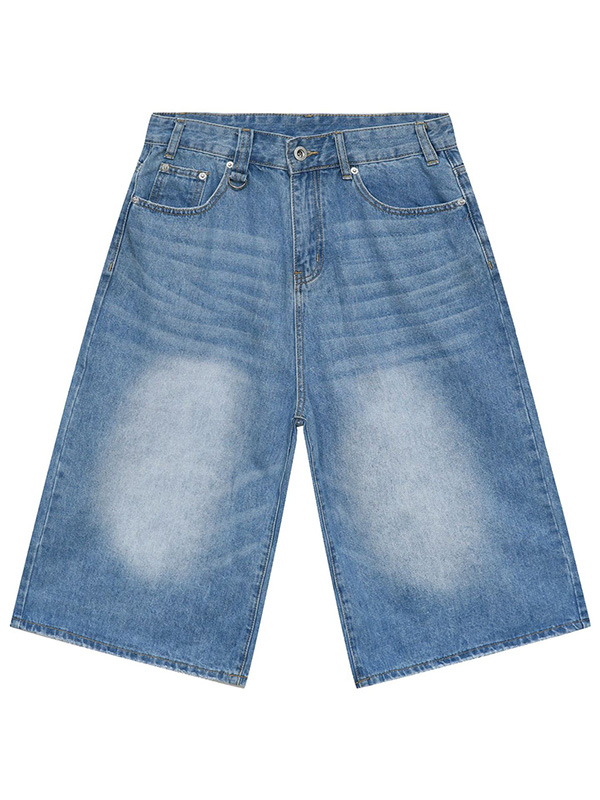 Shorts vaqueros de pierna recta y estilo urbano con pierna ancha-5