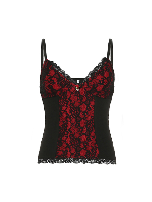 Top de tirantes con cuello en V para chica sexy-4