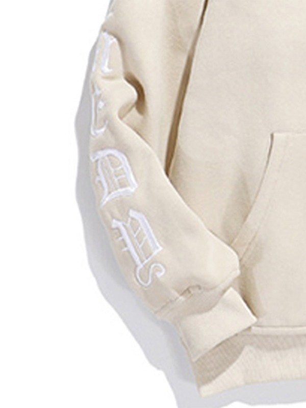 Sudadera con capucha y cremallera con letras góticas para hombre-2