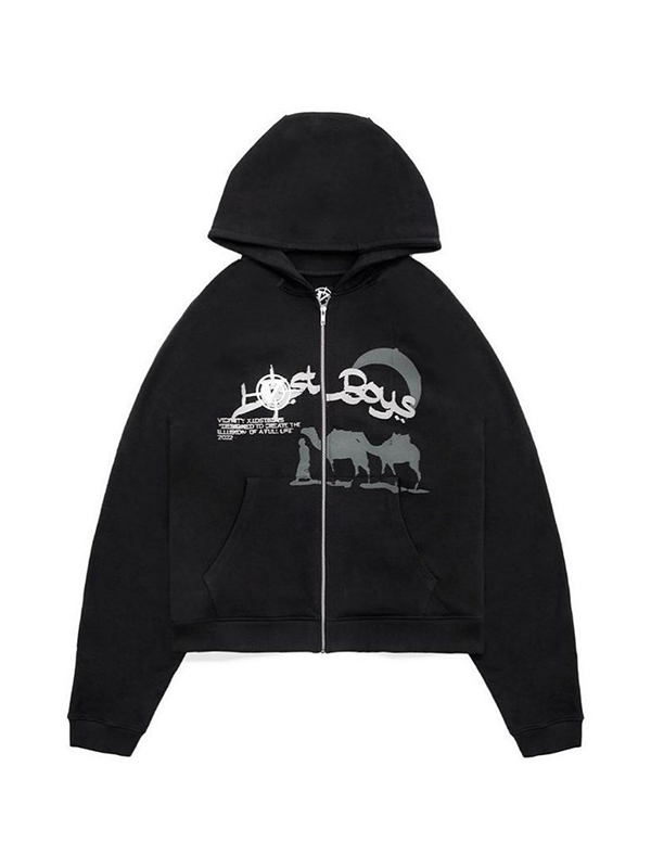 Sudadera con capucha extragrande con estampado de camello para hombre-1