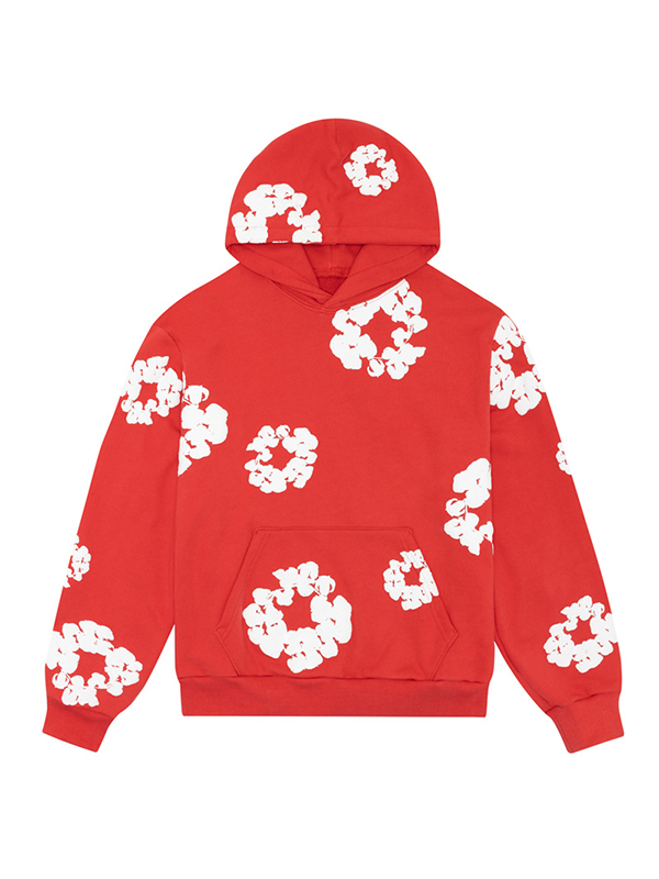 Sudadera extragrande con estampado de flores de espuma-1