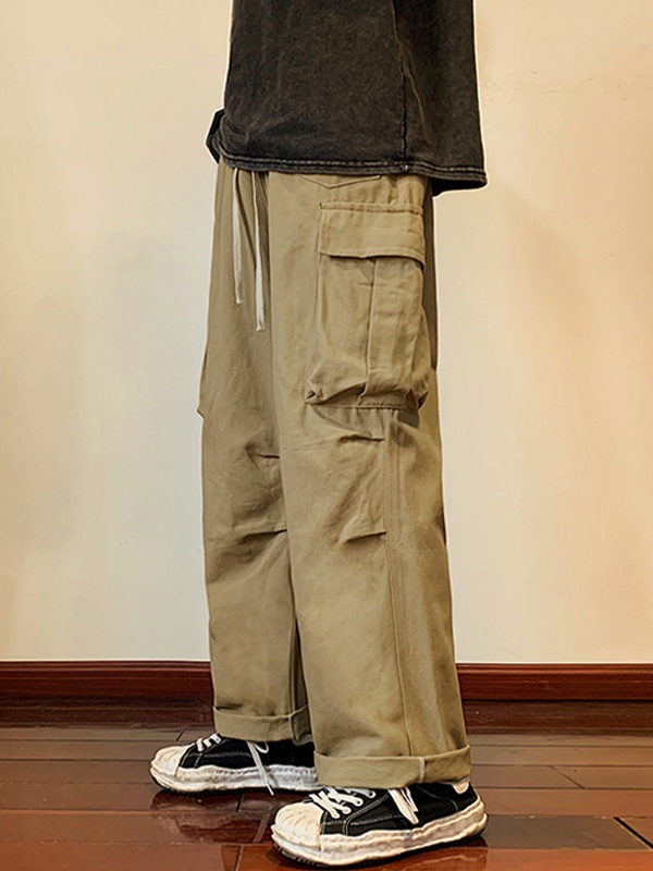 Pantalones cargo de skate con parche de bolsillo para hombre-1