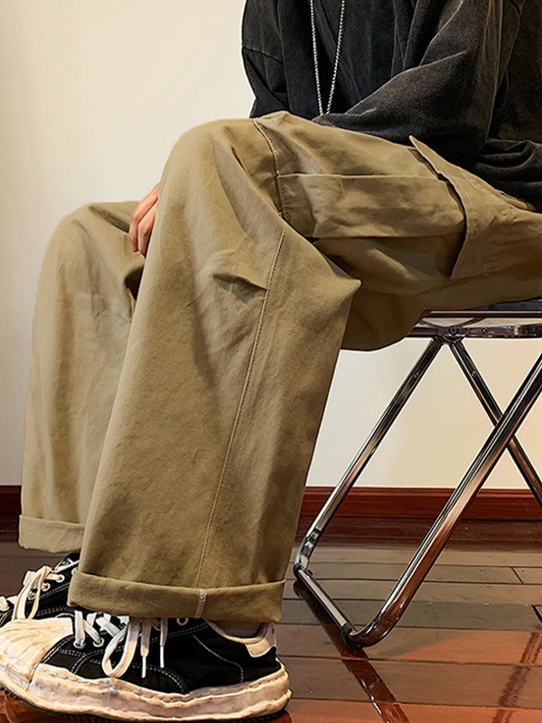 Pantalones cargo de skate con parche de bolsillo para hombre-4