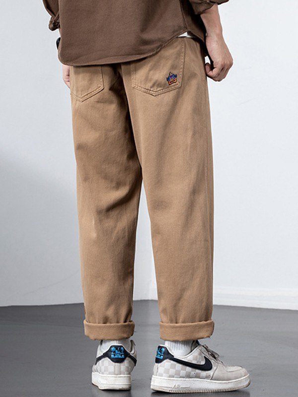 Pantalones cargo casuales de pierna recta para hombre-1