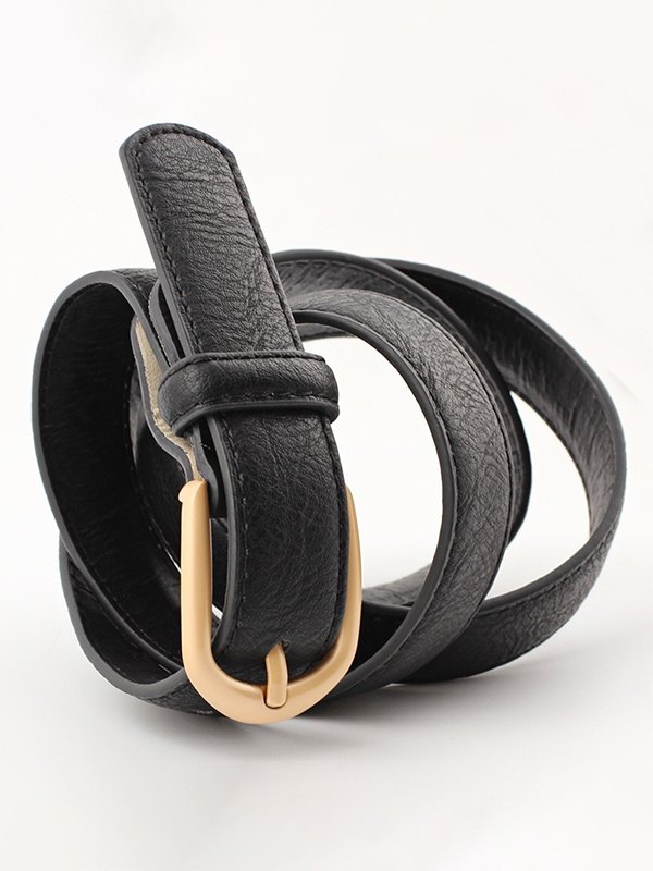 Cinturón de hebilla de cuero de pu simple-2