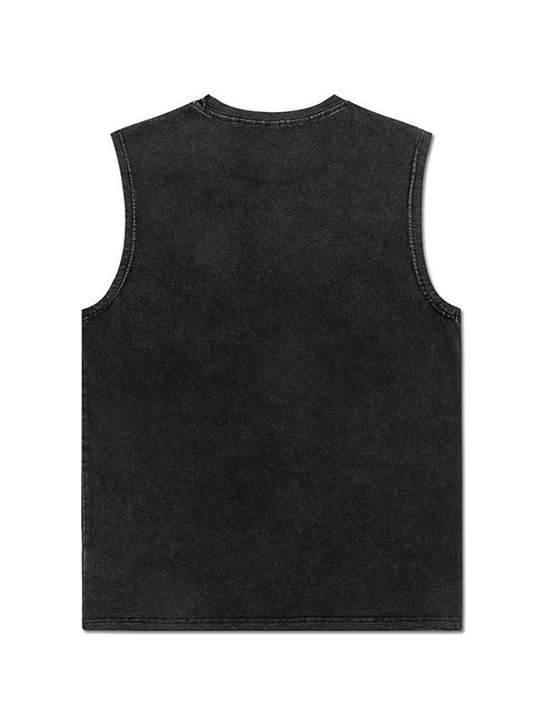 Chaleco de hombre con gráfico de cruz vintage lavado-1